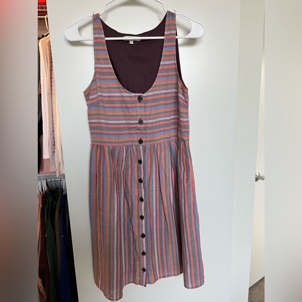 Madewell Rainbow Stripe Tank Dress, gently pre-loved. Worn once.